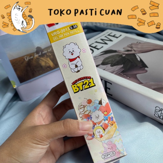 

isi pulpen pen karakter bt21 bts army 1set (20 pcs) isi bolpen lucu fancy imut unik keperluan anak sekolah pena import bisa COD termurah