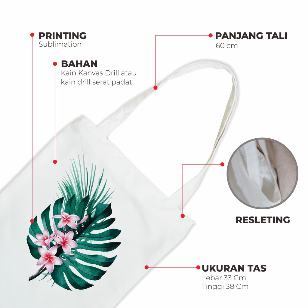 Sevine Totebag Tas Wanita Tote Bag Resleting Laptop Tropical Series - TL