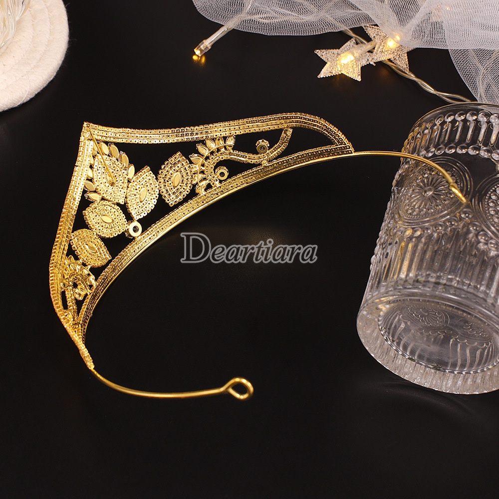 Mahkotatiara Rambut Hias Berlianzircon Berkilau Longgar Untuk Pengantin Wanita