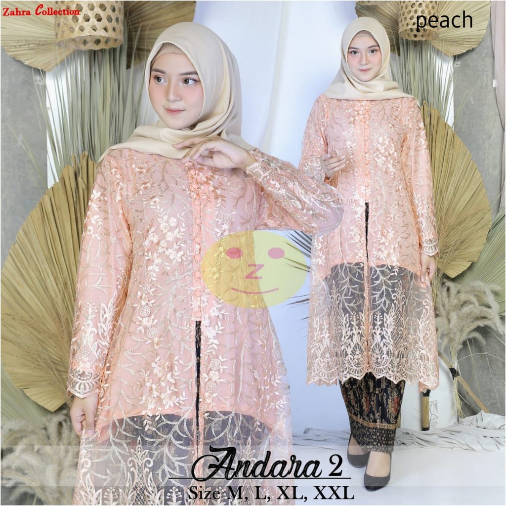 SET KEBAYA TUNIK TULLE BORDIR MUTIARA TABUR / SET KEBAYA MUSLIMAH / KEBAYA TUNIK