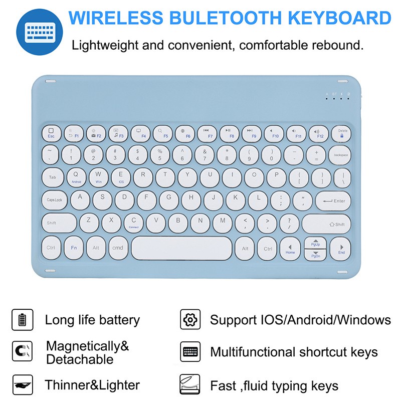 【Beli dua diskon 20%】 Goojodoq Wireless Bluetooth Keyboard Tablet keyboard For Android IOS Windows