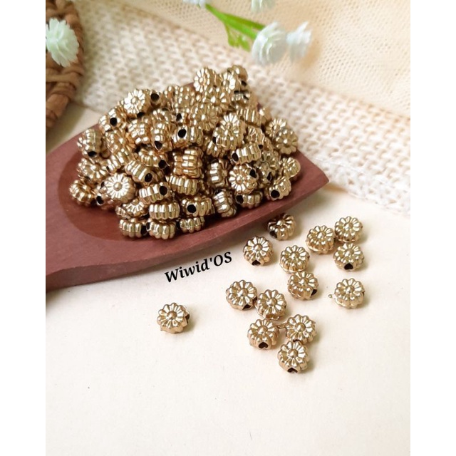 (10 gram) PAREL BUNGA EMAS  6 MM