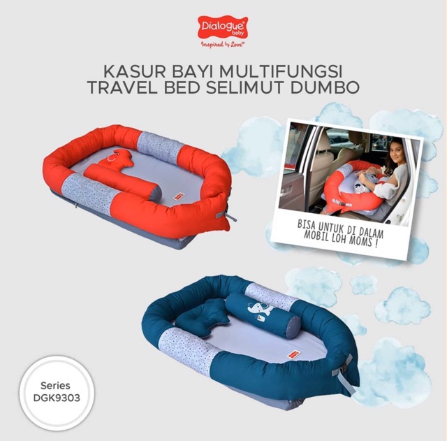 Dialogue Baby Kasur Bayi Multifungsi Travel Bed + Selimut Dumbo Series DGK9303