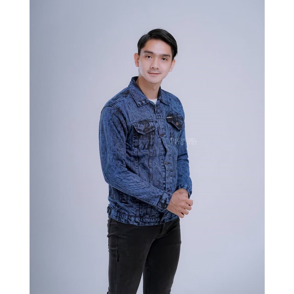 Jaket Jeans sandwash remaja pria dewasa Original distro bandung/ukuran L XL XXL UKURAN JUMBO