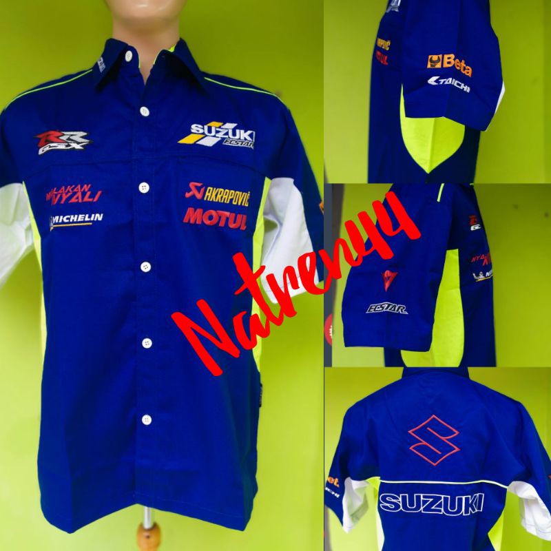 Kemeja Seragam Bordir Otomotif Suzuki Racing Team