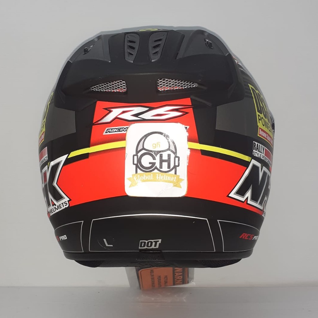 HELM NHK R6 MOTIF RALLY BLACK ORANGE DOFF