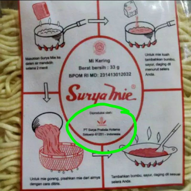 Surya Mie 1 bal 50pc | Mie kering