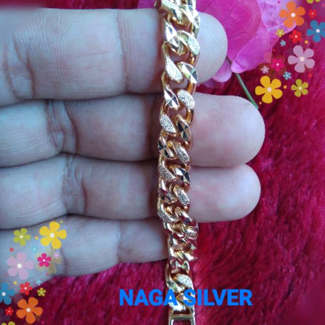 Gelang silver gelang rantai Gelang lapis emas gelang murah gelang terlaris gelang rantai lapis emas