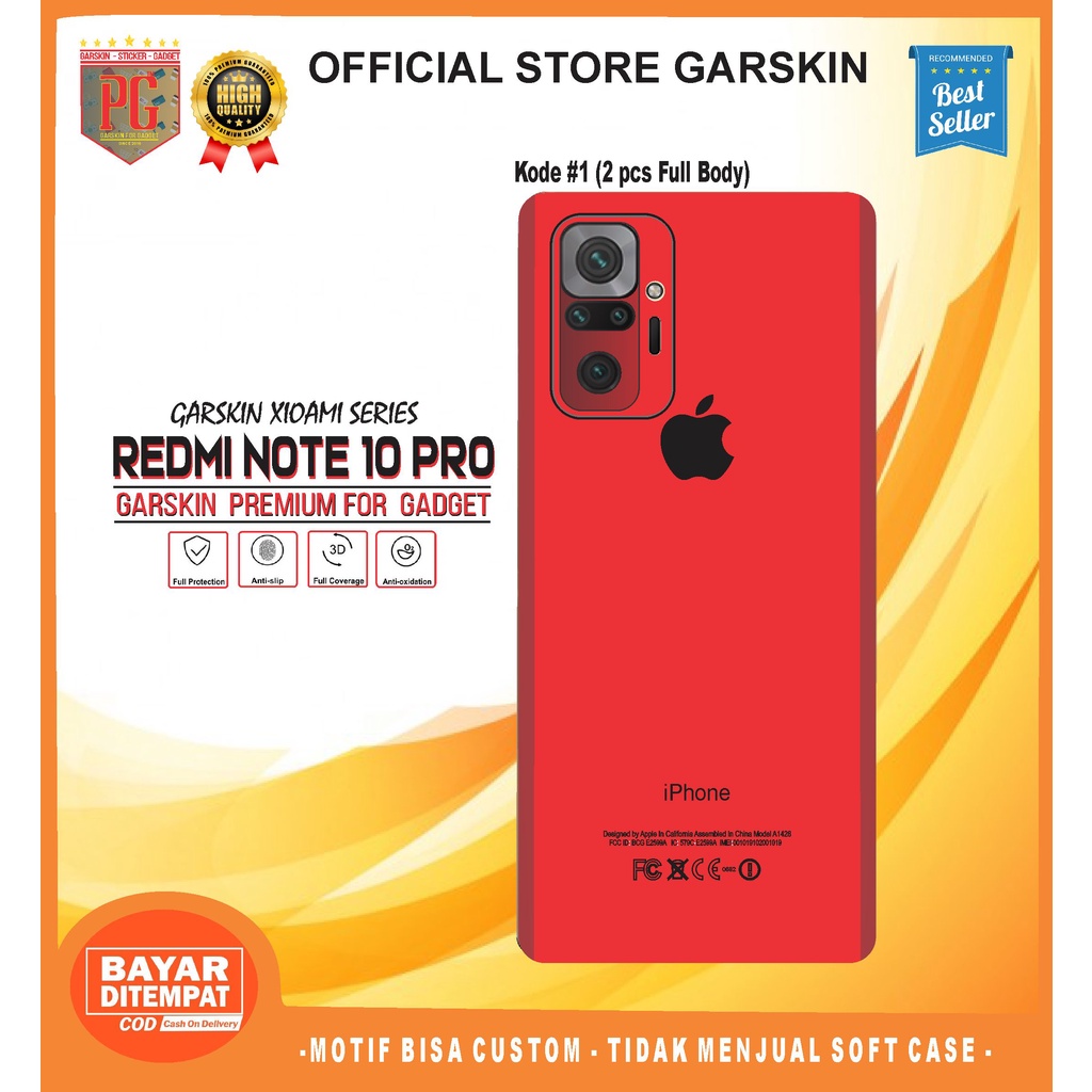 Garskin Skin Xiaomi Redmi Note 10 Pro Motif IPhone (2pcs Fullbody)