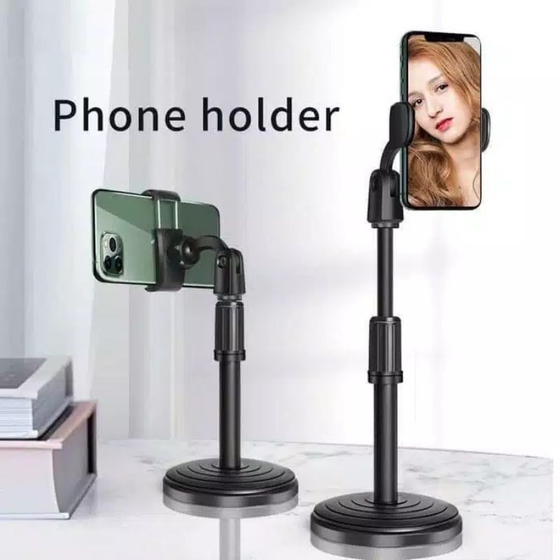 PHONE HOLDER DUDUKAN HP Broadcasting Stand Holder Putar 360°