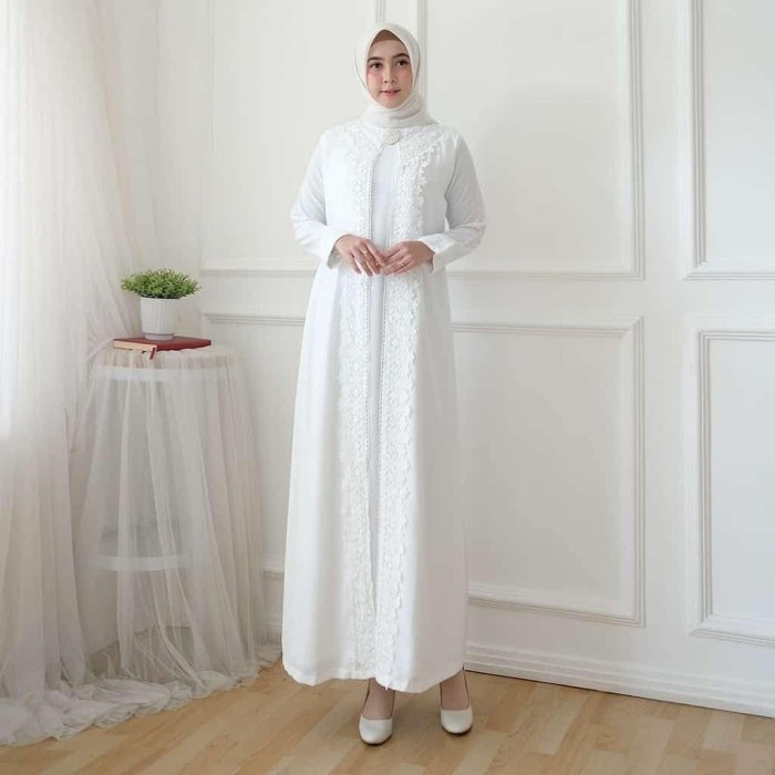 TERBARU     gamis abaya putih wanita