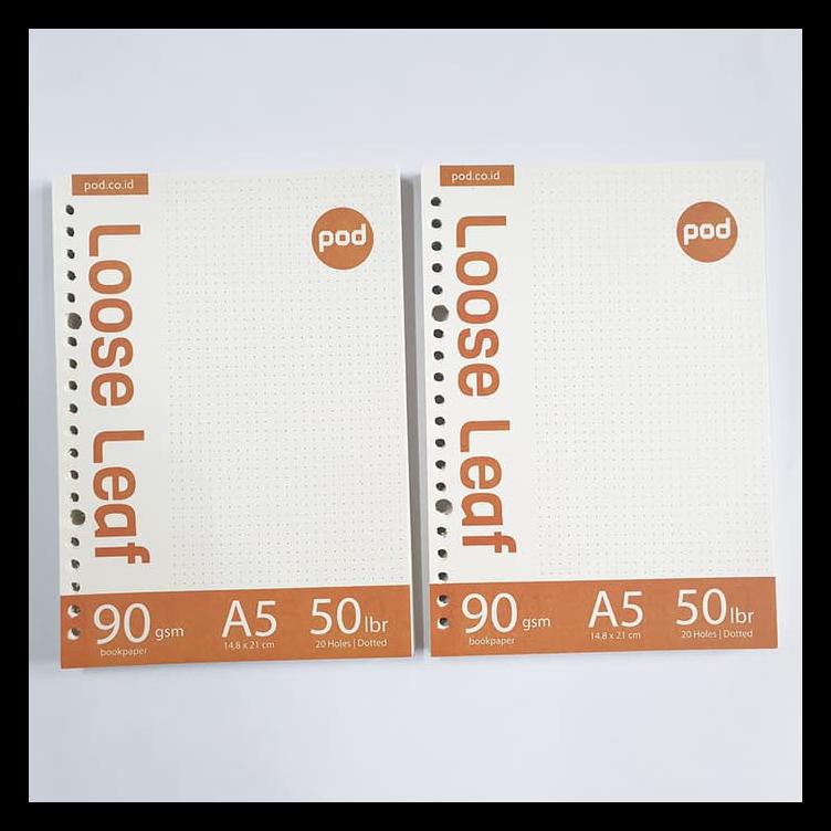 

Bookpaper Loose Leaf (Dotted) Kertas Binder/ Isi Notes - (A5) 50 Lbr Cuci Gudang