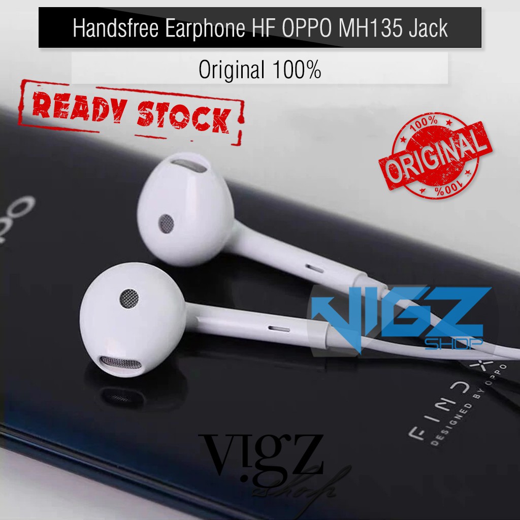 Handsfree Earphone HF OPPO MH135 Jack 3.5mm Original 100%