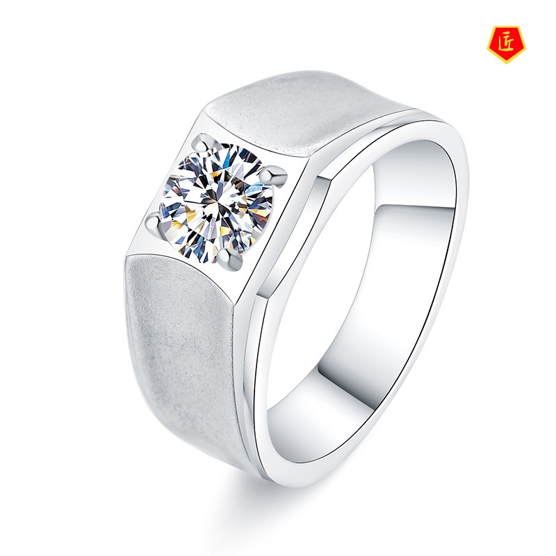 [Ready Stock]Men's Personality Fashion Moissanite Ring