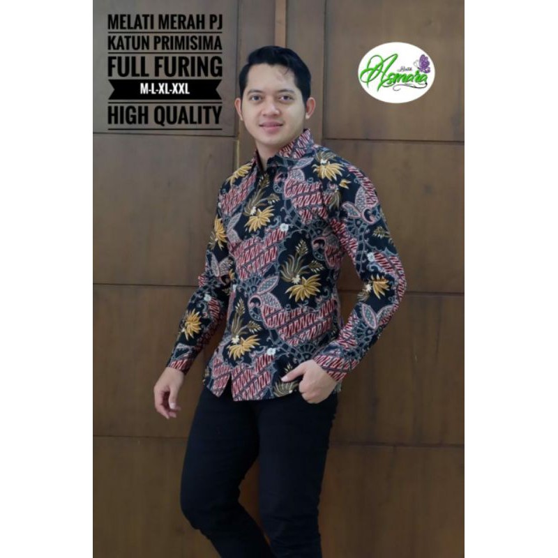 Batik Exclusive Warna Hitam Lengan Panjang Batik Lengan Pendek Terbaru MELATI