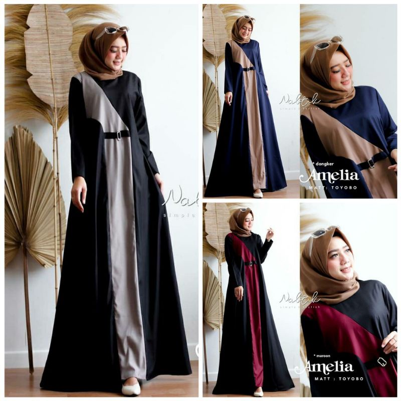 Amelia dress fashion muslim remaja wanita