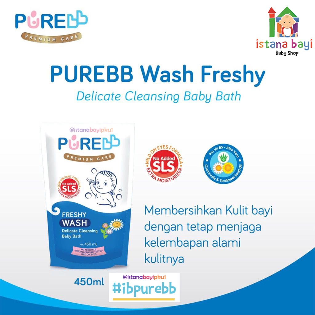 Purebb Wash Refill 450ml - Sabun bayi 2 in 1