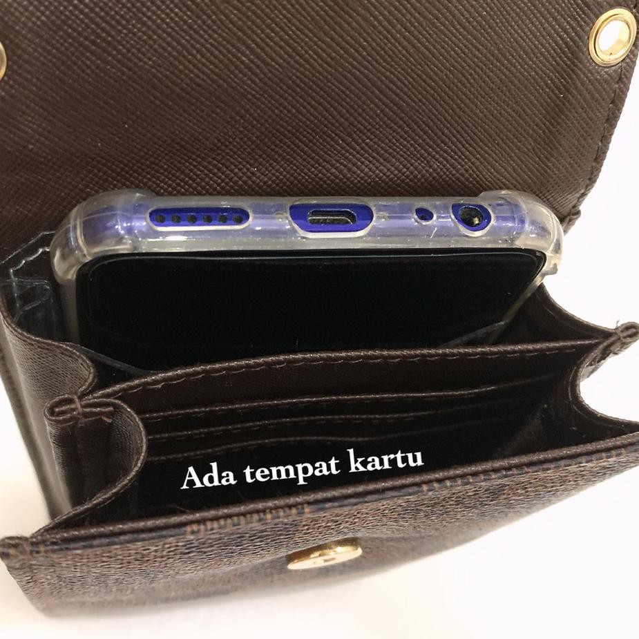 ☝ Tas HP LV BRAMS Super kulit slingbag Mini Trendy Fashion wanita slingphone handphone ◙