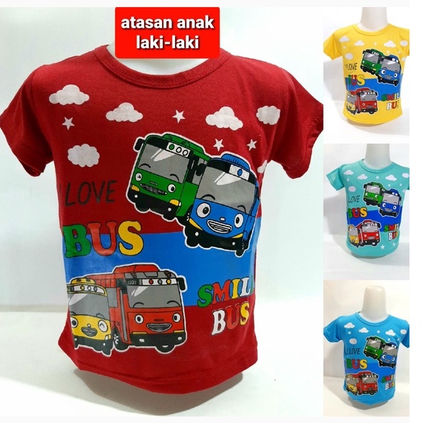 Kaos Anak laki laki 6 bulan - 8 tahun oblong atasan cowok baju murah bus mobil