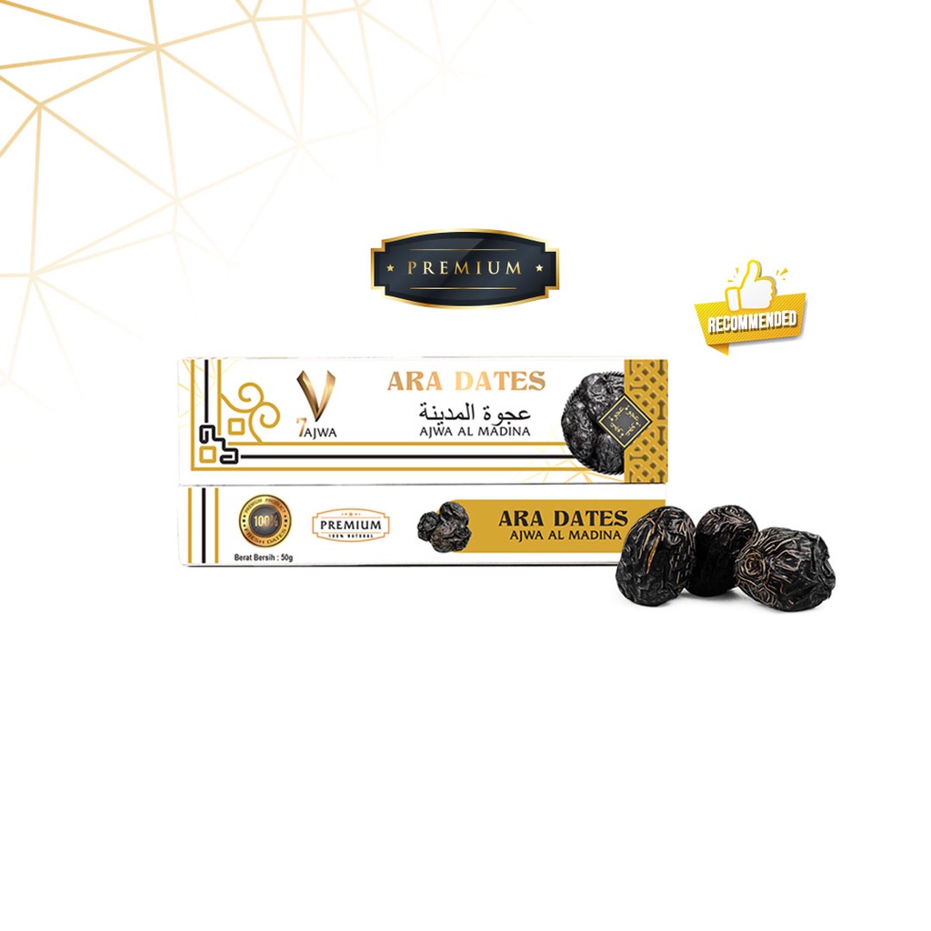 Kurma Ajwa Madinah 7 Butir ARA DATES PREMIUM KEMTAN Ajwa Best Quality