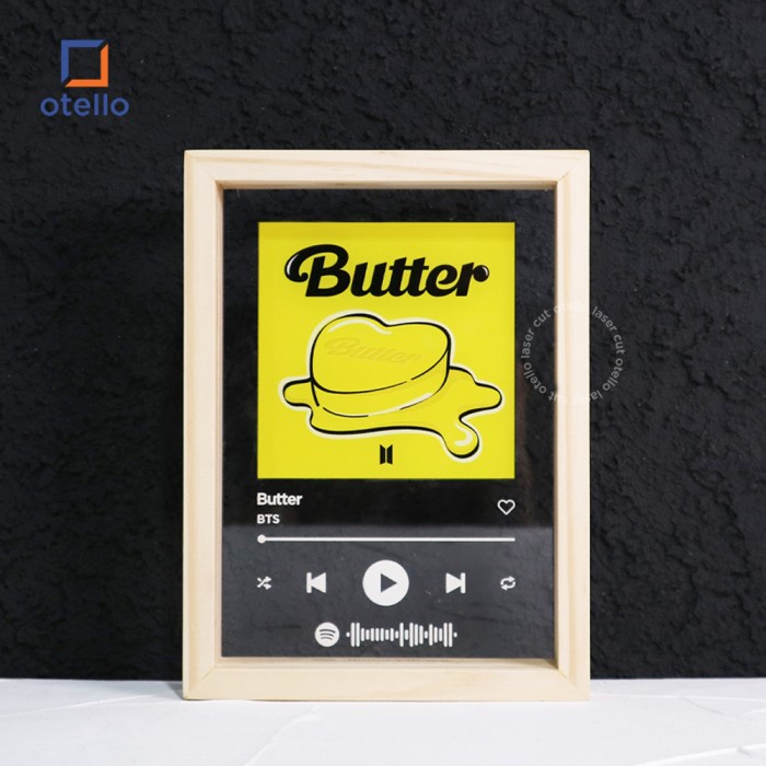 Custom Acrylic Spotify Wooden Floating Frame Akrilik Music Album Lagu