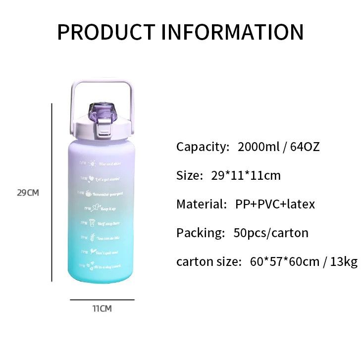 Botol Minum 2 Liter 2000ML Korea VIRAL