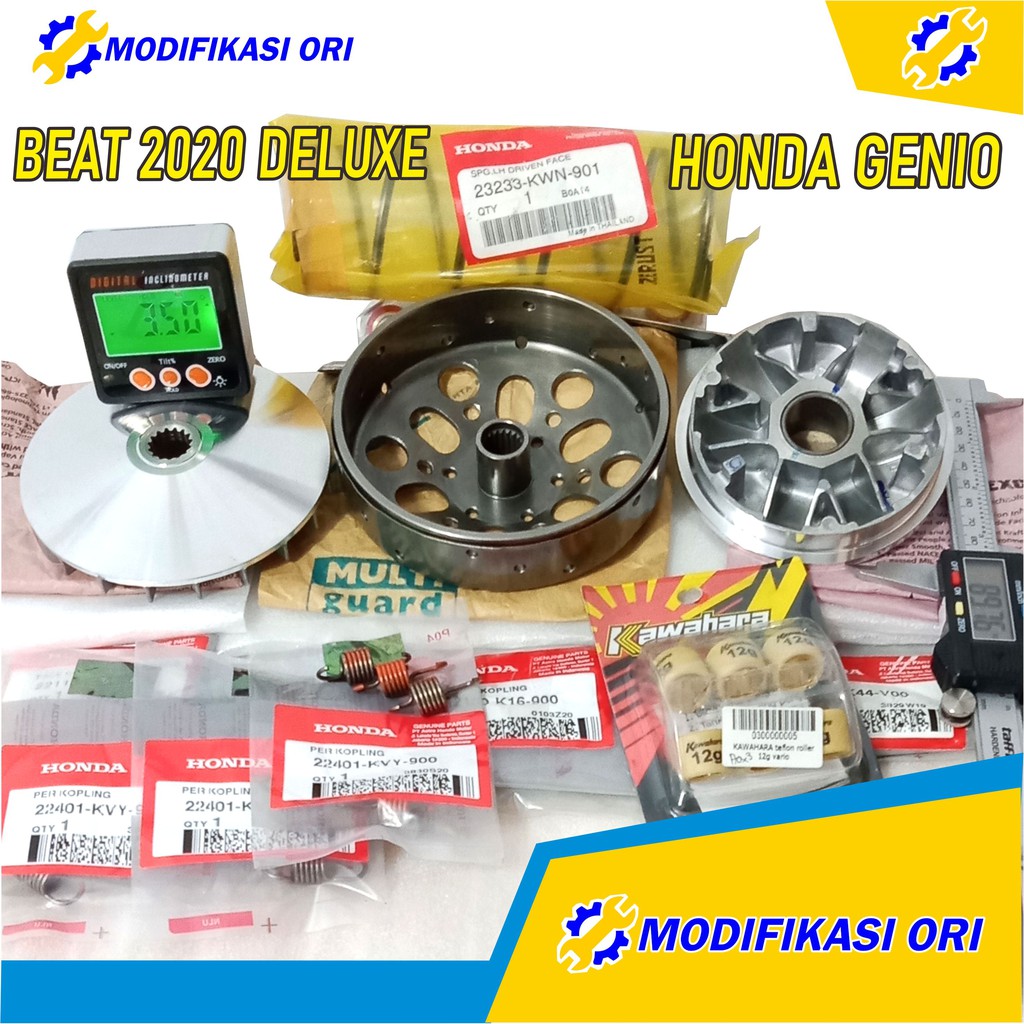 Paket Cvt Honda Genio Pulley Bubut Beat 2020 Deluxe Upgrade CVT Genio Custom Modifikasi Ori Shopee Indonesia