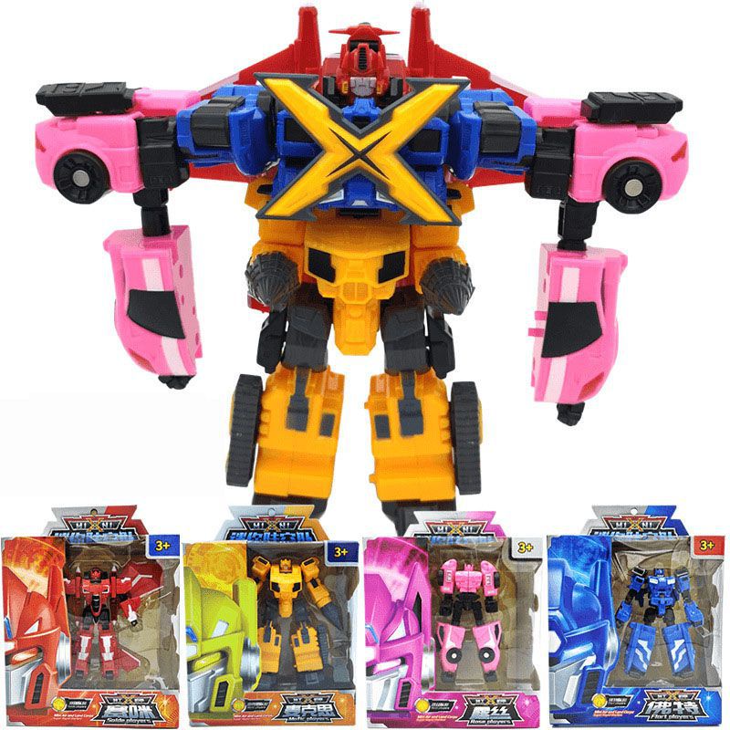 27CM  Mainan Miniforce X Lucybot Lucy Bot Ranger 5 Styles Transformer Machine Car Figure Toy