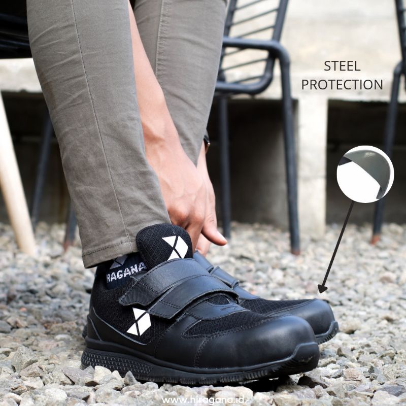 SEPATU SAFETY VELCRO UJUNG BESI - HIROSHIMA (ORIGINAL BRAND HIRAGANA)