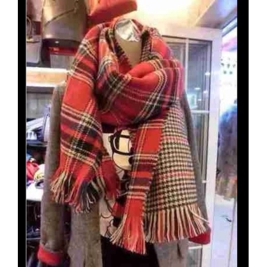 IMPORT REVERSIBLE LONG SCARF WOOL CASHMERE WOMAN MAN KIDS SYAL SELENDANG PANJANG WANITA PRIA MUSIM DINGIN BOLAK BALIK