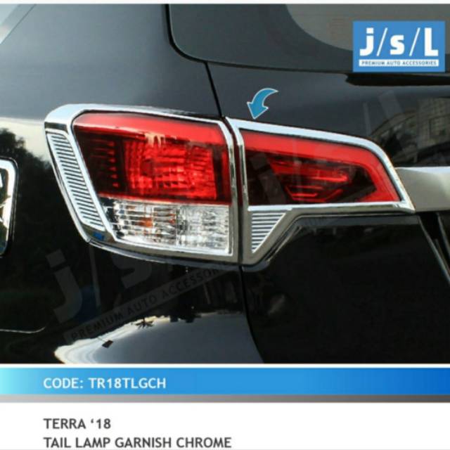 Garnish lampu belakang Nissan Terra 2018 HItam &amp; Chrome/ tail lamp garnish jsl