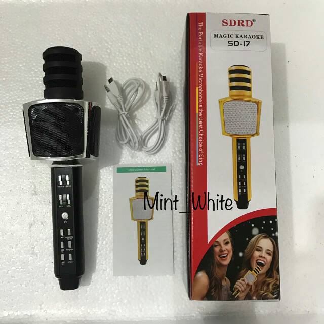 Mic Karaoke SD-17 ORIGINAL / Microphone SDRD 17 / Speaker Wireless KTV Smule / bisa TURN OFF VOCAL