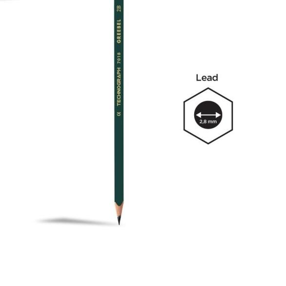 

➧ GREEBEL 7018 TECHNOGRAPH GRAPHITE PENCIL 2B (6 PCS/SET) ♀