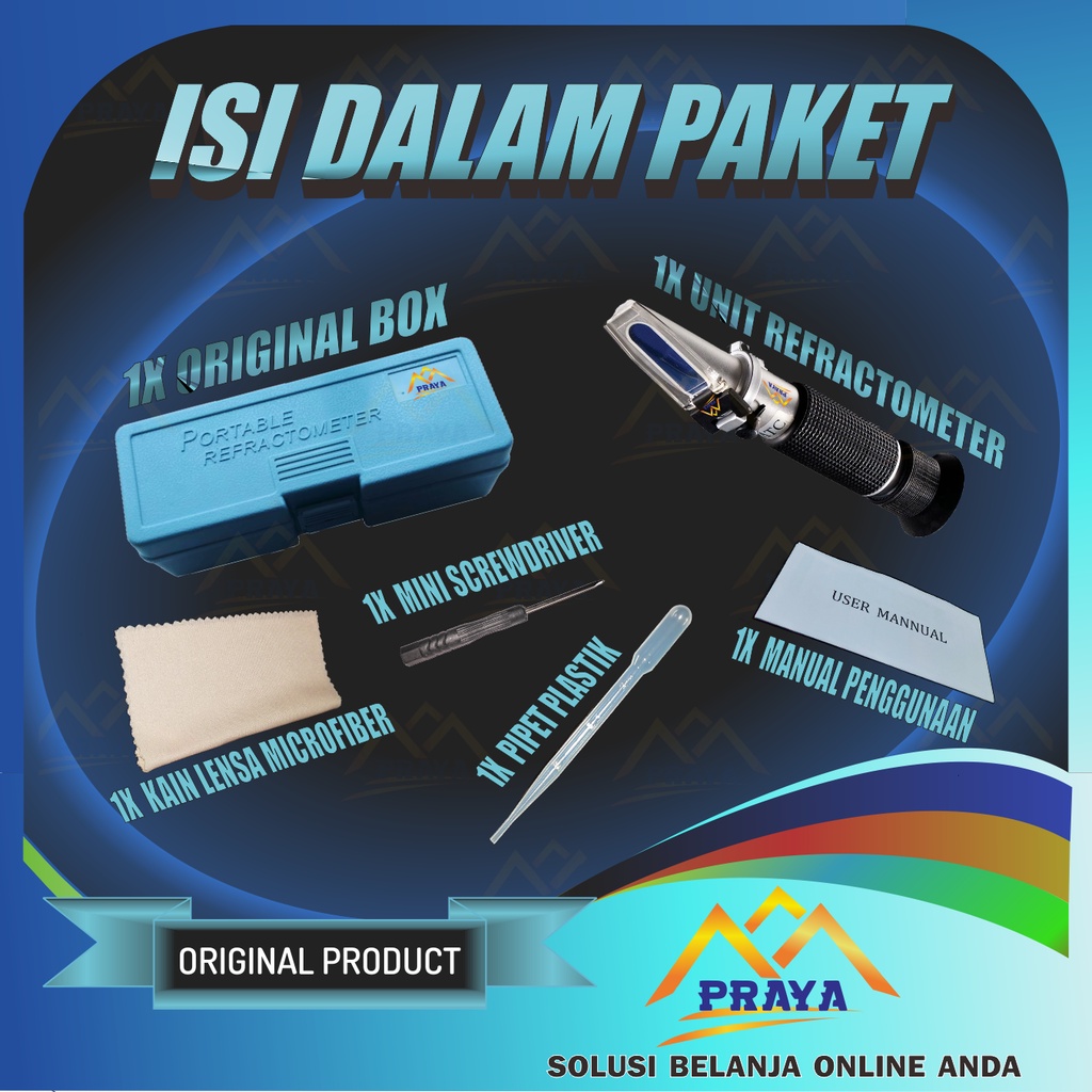 REFRAKTOMETER ALKOHOL refractometer kandungan alcohol alat tes kadar uji cek 0 - 80%