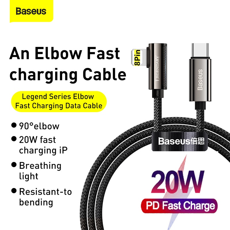 Baseus 20W PD Charger Cepat Untuk 8-PIN Phone 13 12 11 Mini Pro Tipe C Kabel