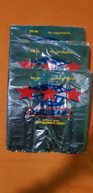 Kantong Keresek Plastik Tristar 24 Hitam Putih Merah 24x44cm High Quality