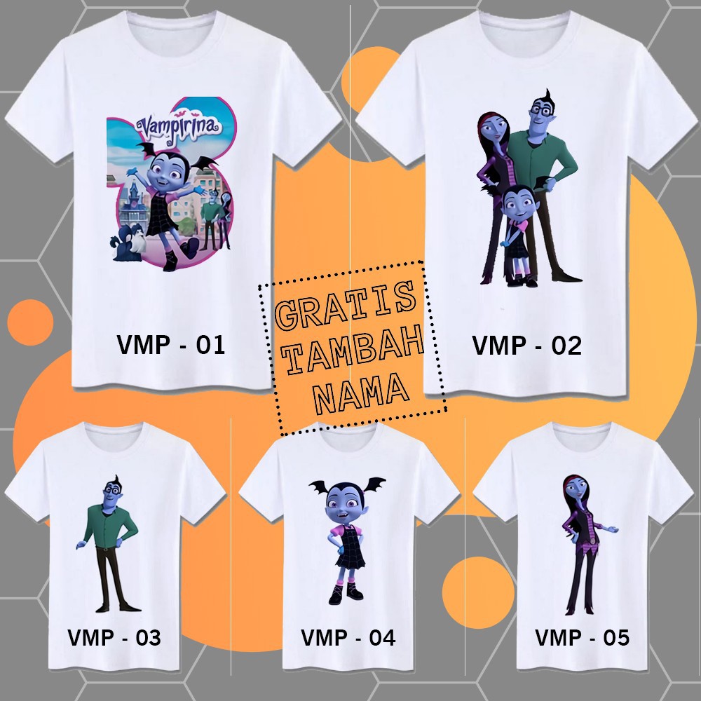 BAJU COUPLE KELUARGA MOTIF VAMPIRINA / BAJU COUPLE IBU DAN ANAK MOTIF VAMPIRINA