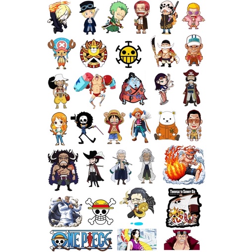 stiker sticker pack onepiece dapat semua yang di gambar - case handphone laptop koper tumbler