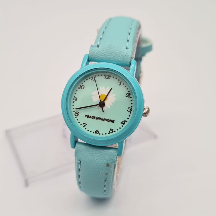 KOREAN STYLE Jam Tangan Fashion Wanita Flowers Bunga Cantik Casual Strap Kulit Lembut