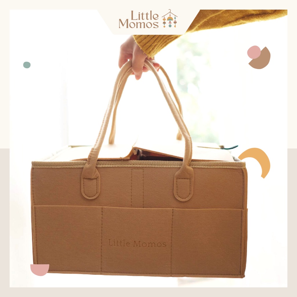 Little Momos Caddy Bag Ada Tutup Diaper Organizer / Tas Popok Peralatan Bayi seperti Kinderkeen