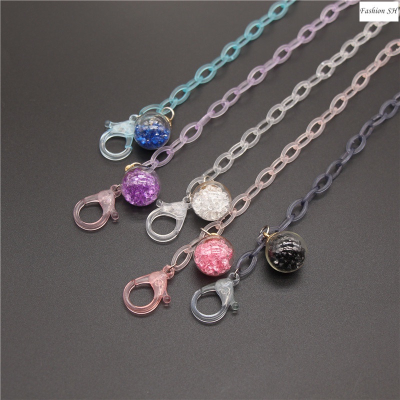 New transparent mask chain ball pendant mask anti-lost lanyard M60065