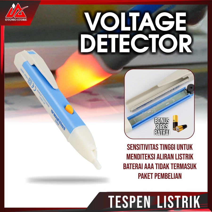 VOLTAGE DETECTOR BONUS 2 PCS BATERAI Alat Detektor Listrik Alat Detektor Listrik