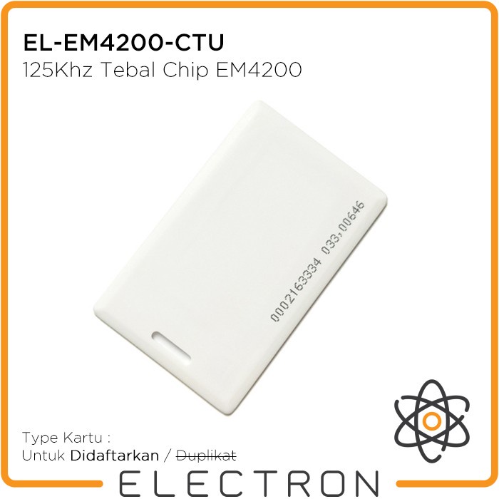 EL-EM4200-CTU 125 kHz Clamshell RFID Proximity Card Kartu Akses Absensi 125kHz