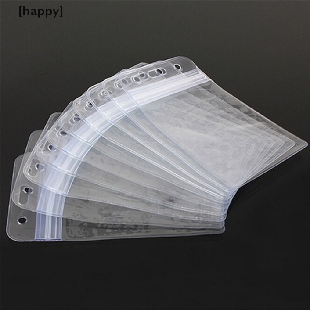 Ha 10pcs Tag Nama Vertikal Bahan Plastik Transparan Anti Air Dengan Resleting