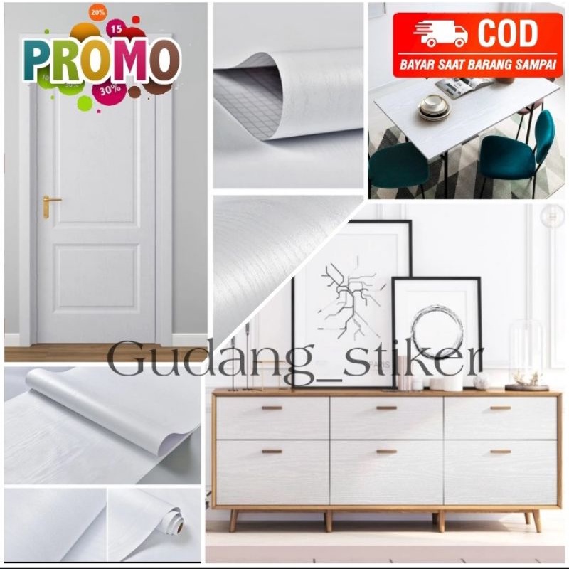 Wallstiker Stiker Serat Kayu Putih Stiker meja Stiker Lemari wallpaper dinding