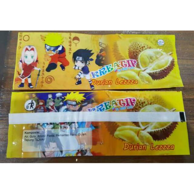 

Bungkus Kemasan Plastik Es Krim Es Loli / Es Stik Kreatif Durian (18x7cm)