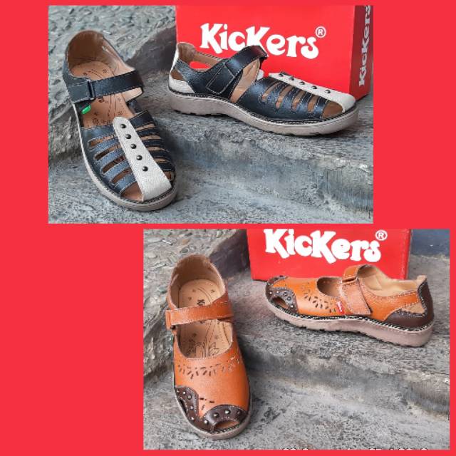 Sepatu sandal kickers kulit, habisin stok