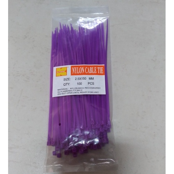 

KITANI Kabel Ties 15 Cm tebal 2.5 mm warna Ungu - 7112228