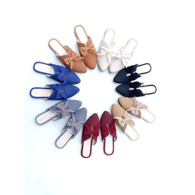 Terlaris Sepatu Flatshoes Wanita Sandal Slop Wanita Soll Karet Elastis Sepatu Wanita Super Empuk