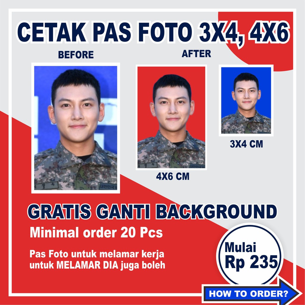  CETAK  PAS FOTO  3X4  4X6 GRATIS GANTI BACKGROUND Shopee 